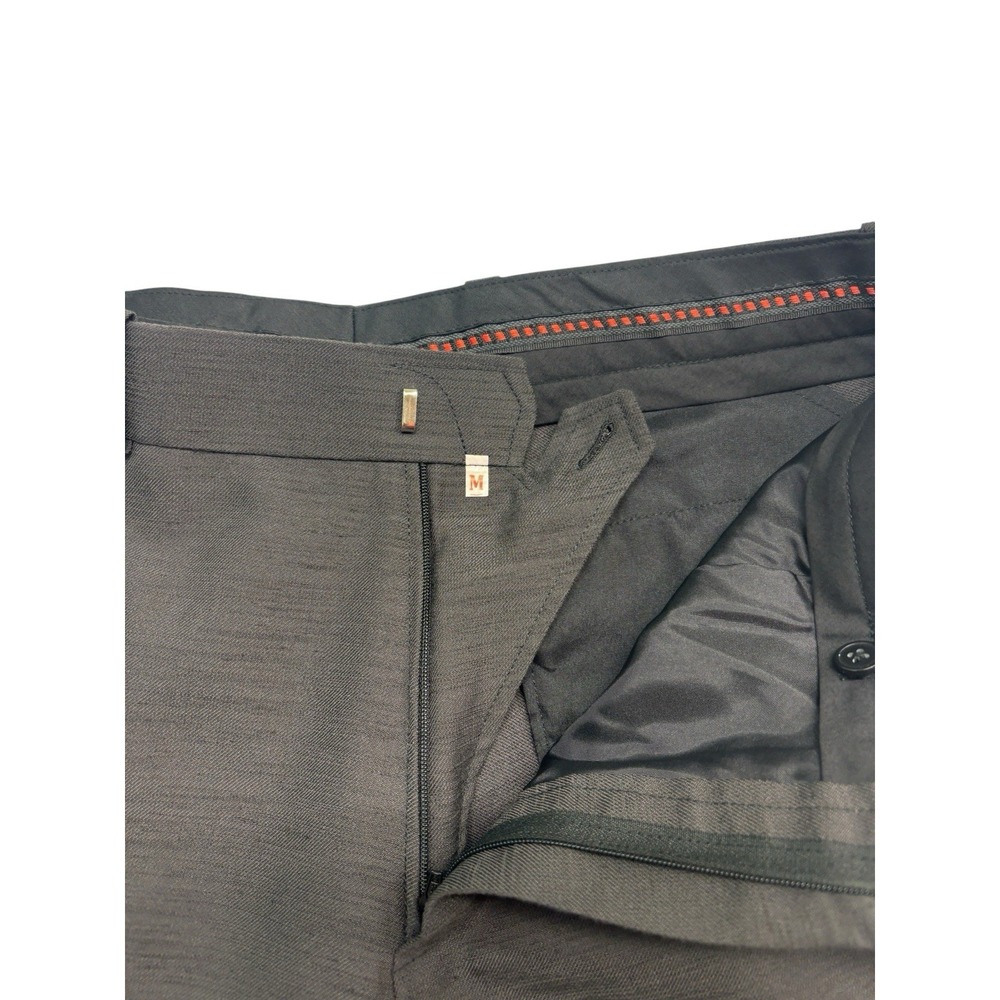 NEW vtg Bespoke Tailored 32x20 Charcoal Silk Pants Trousers Wide Leg Pleated - Picture 8 of 9
